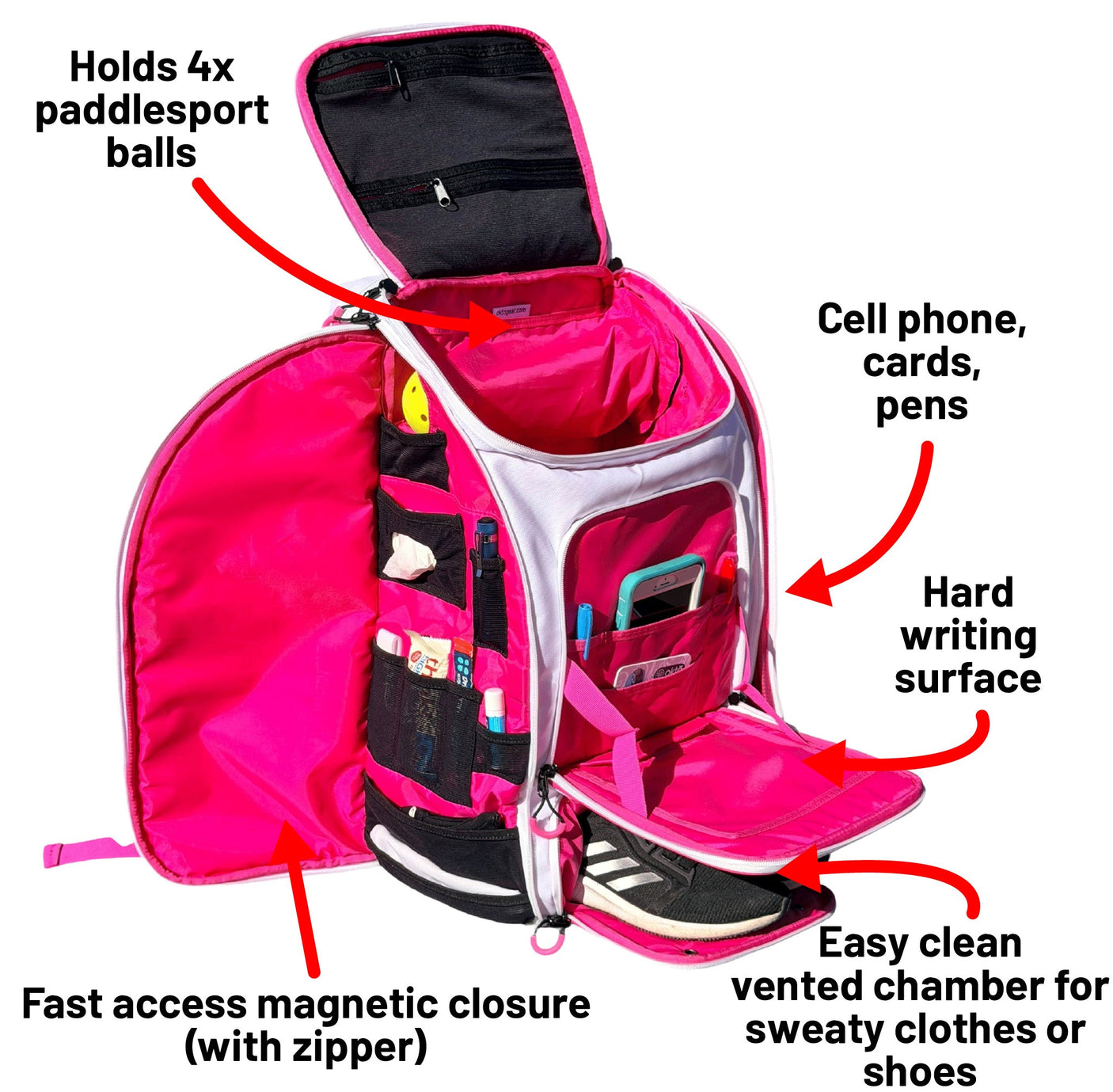 Oktō Pro Elite Paddle Sports Backpack | White & Pink