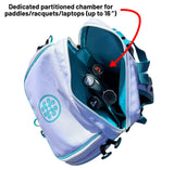 Mochila Oktō Pro Elite para deportes de remo | Blanco y cerceta