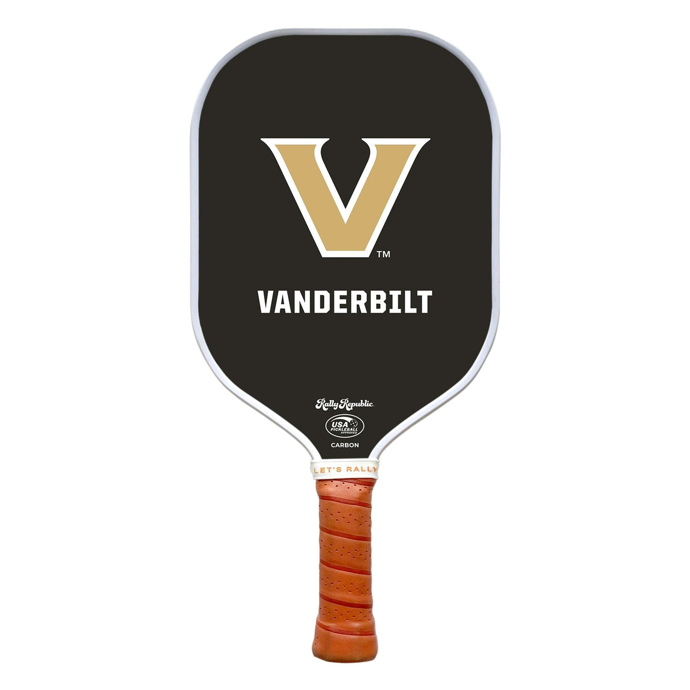 Rally Republic PIckleball Paddle - Vanderbilt Commodores Black Lockup